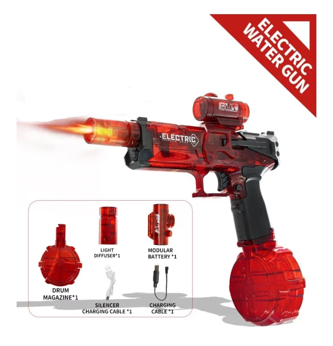 Electric LED Water Blaster Toy – Automatic Long-Range Water Gun