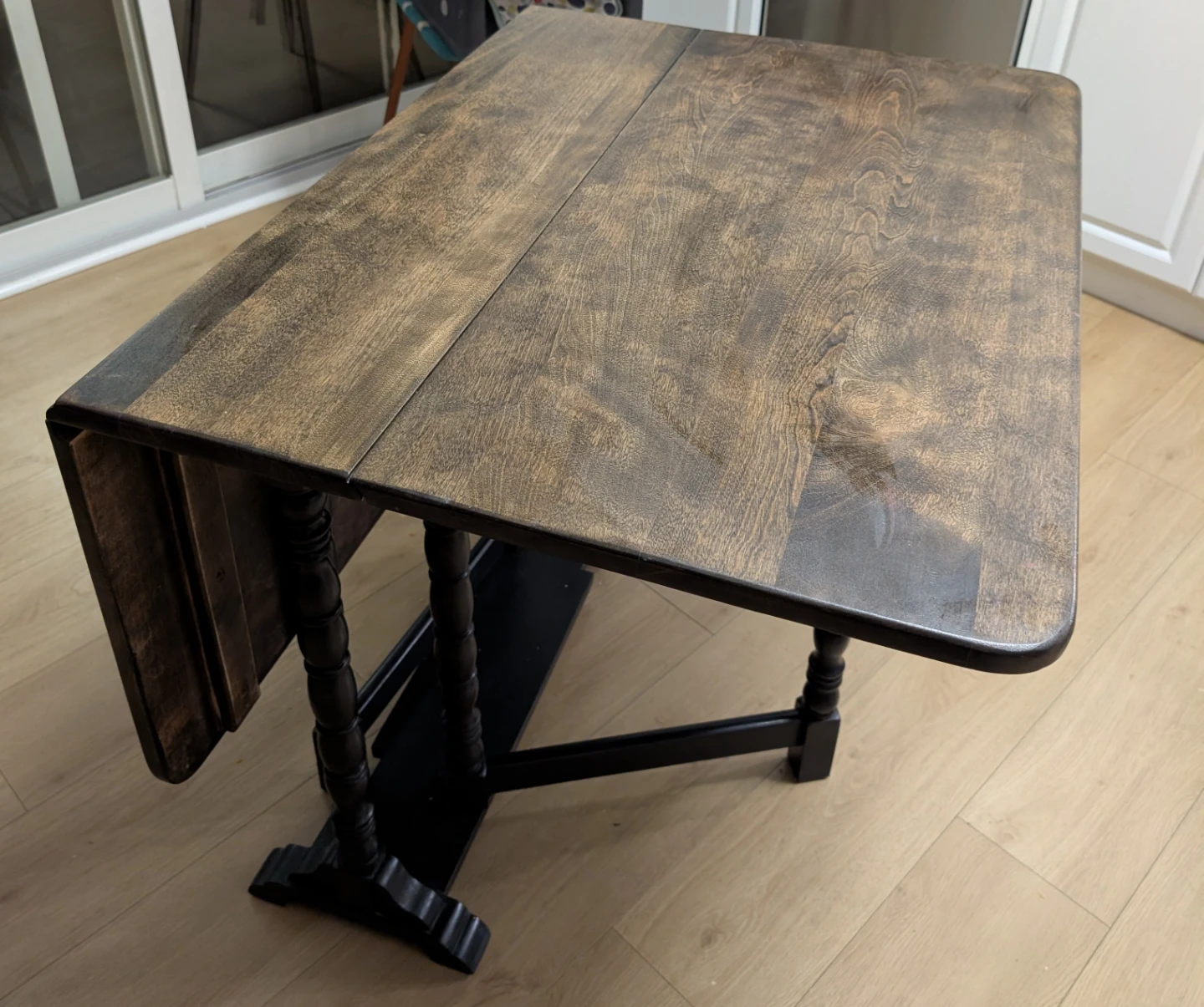 Drop Leaf Table - Brown Wood - photo 2
