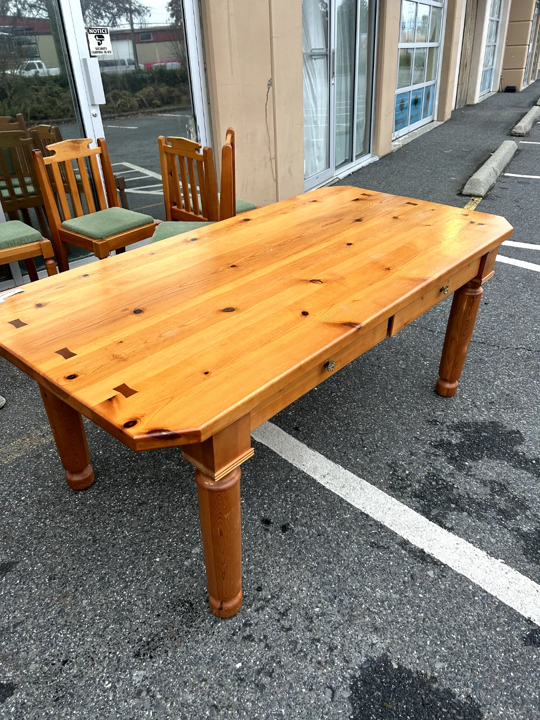 Solid Wood Dining Table with 8 Chairs – Farmhouse - photo 2