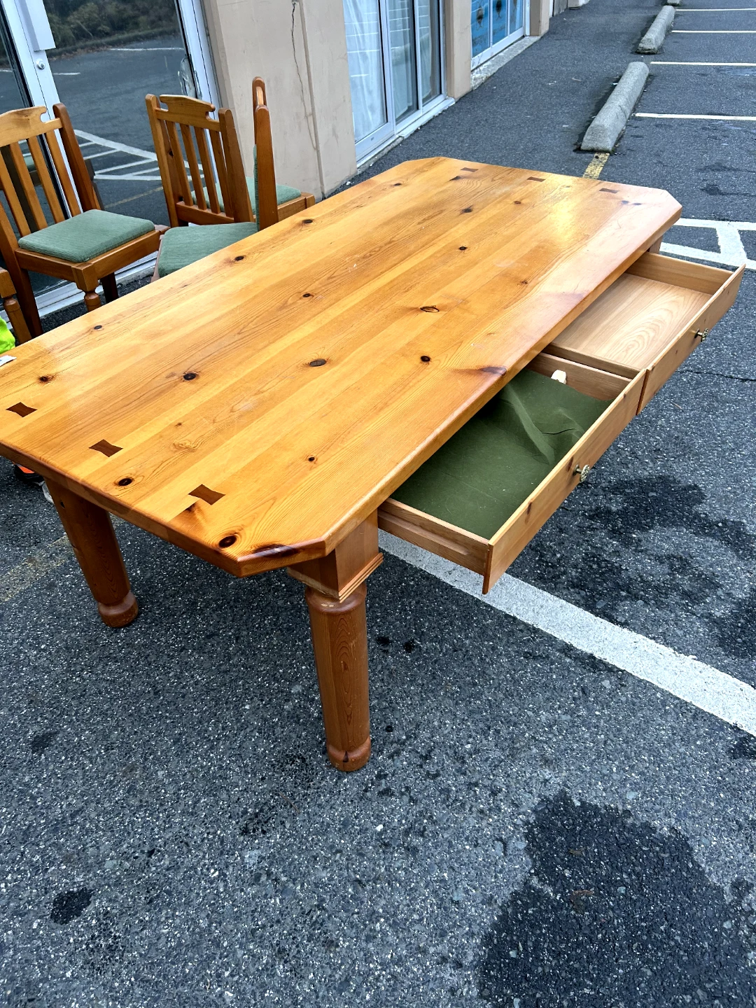 Solid Wood Dining Table with 8 Chairs – Farmhouse - photo 3
