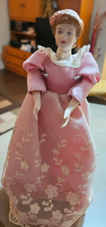 Porcelain Doll in Pink Dress