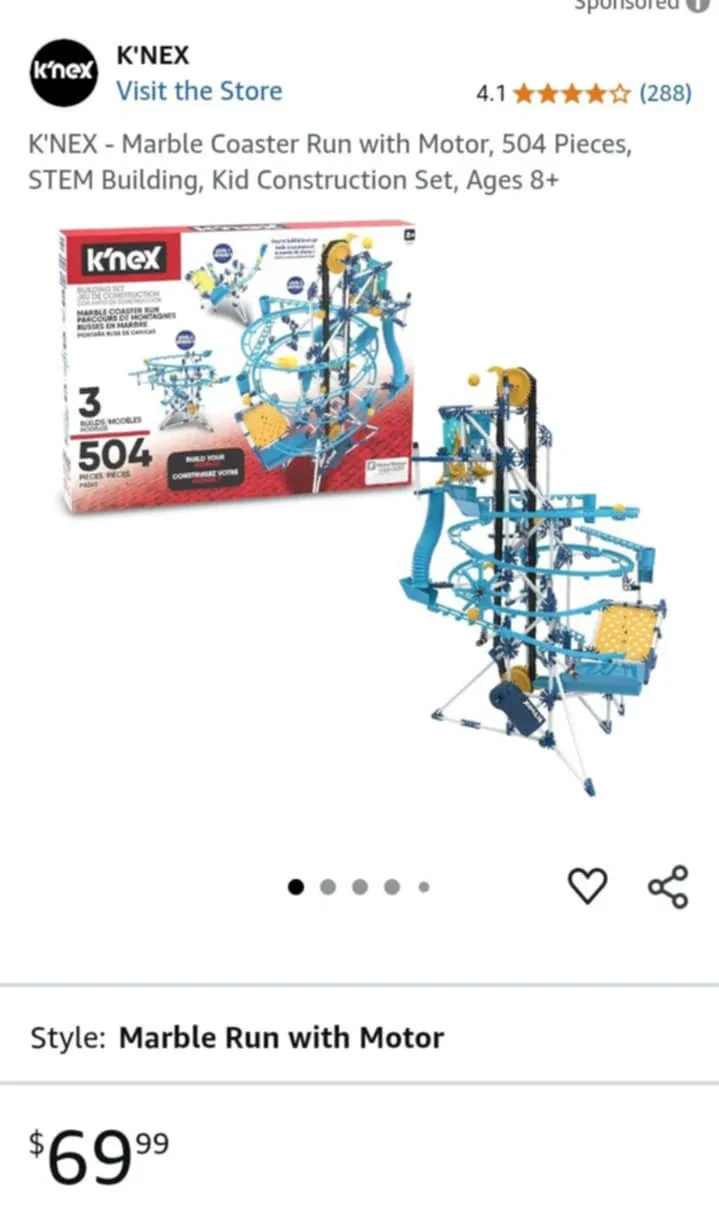 K'NEX Marble Coaster Run with Motor, 504 Pieces image indicator(2)