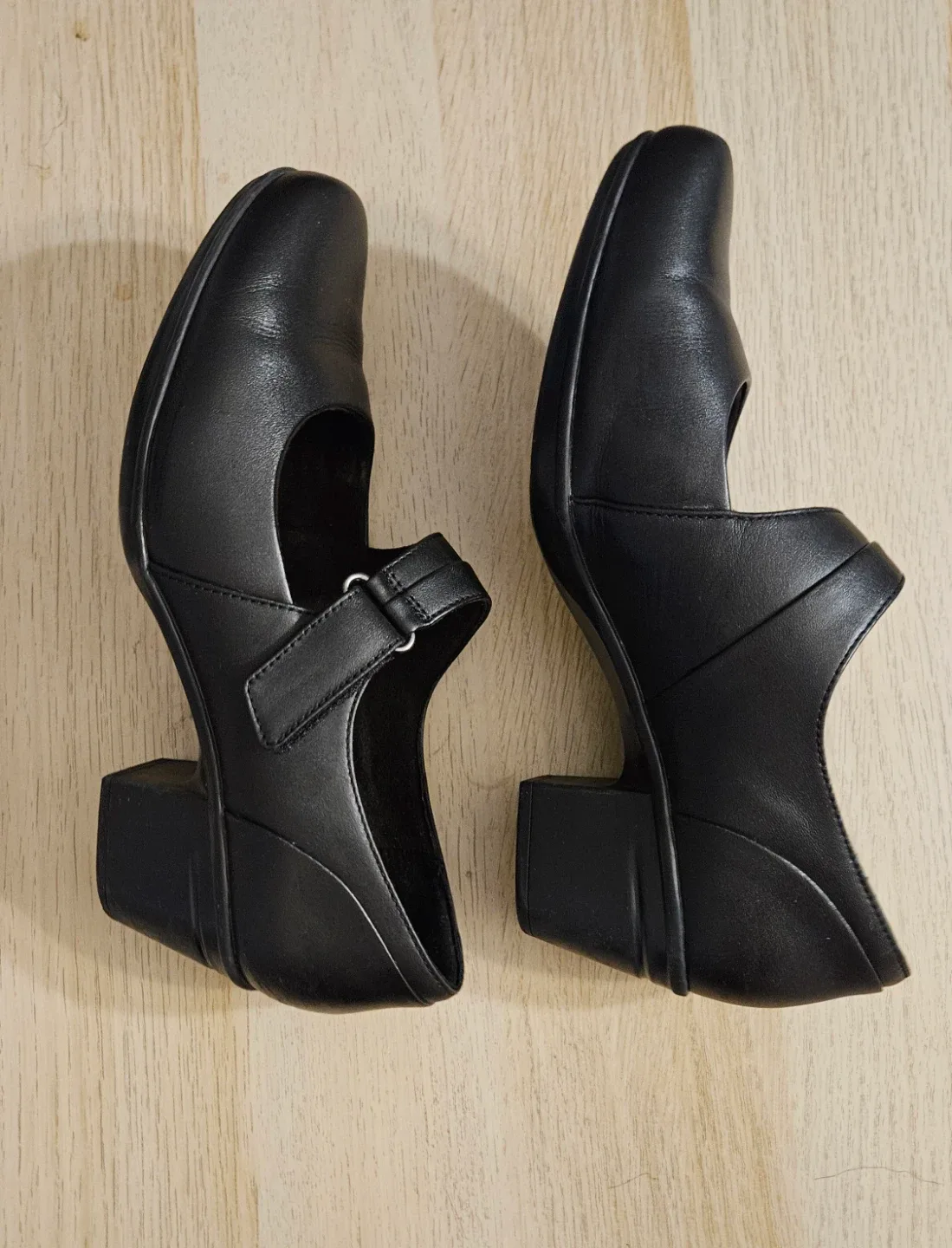 Clarks Collection Black Leather Mary Janes