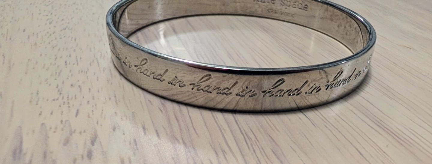 Kate Spade Silver Bangle Bracelet (Hand in Hand)