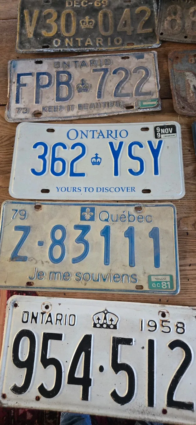 Vintage Ontario & Quebec License Plates image indicator(2)