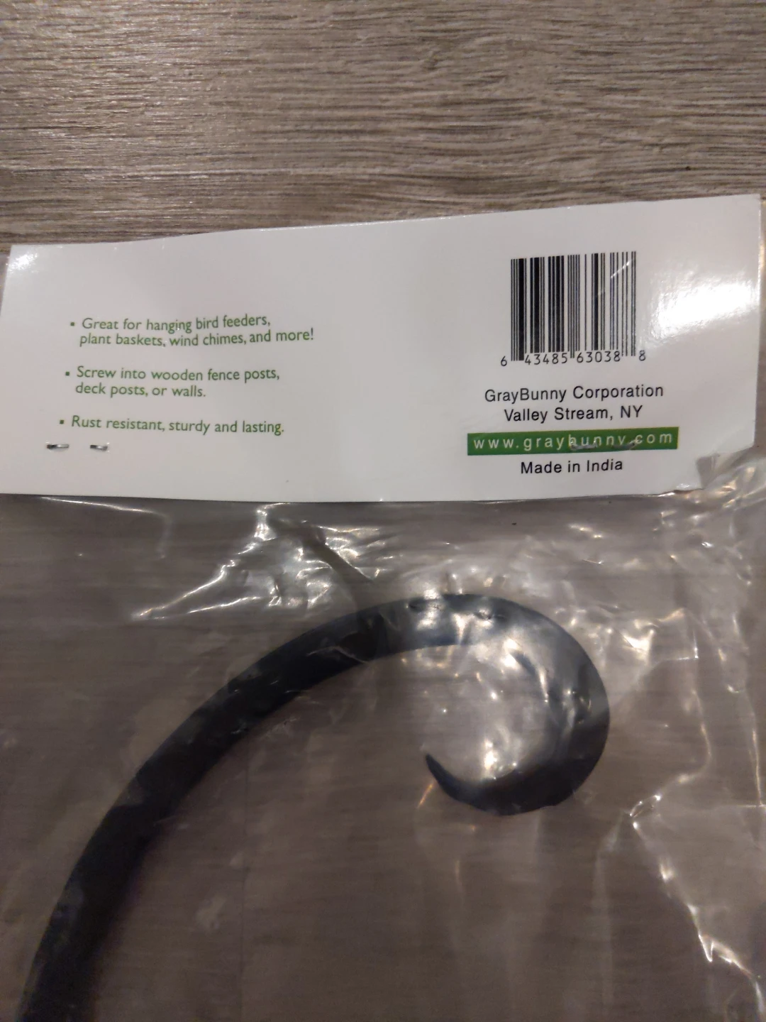 2 for $13;  GrayBunny Hand Forged Wall Hook GB-6848 - photo 2