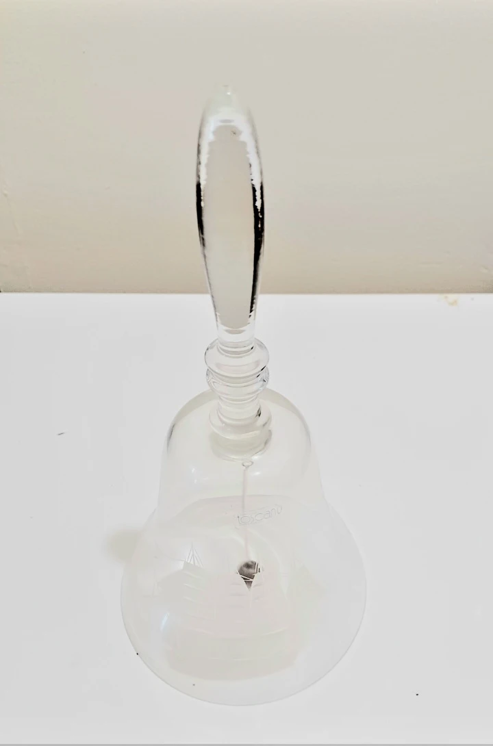 Huge Toscany Handmade Etched Crystal Bell - photo 3