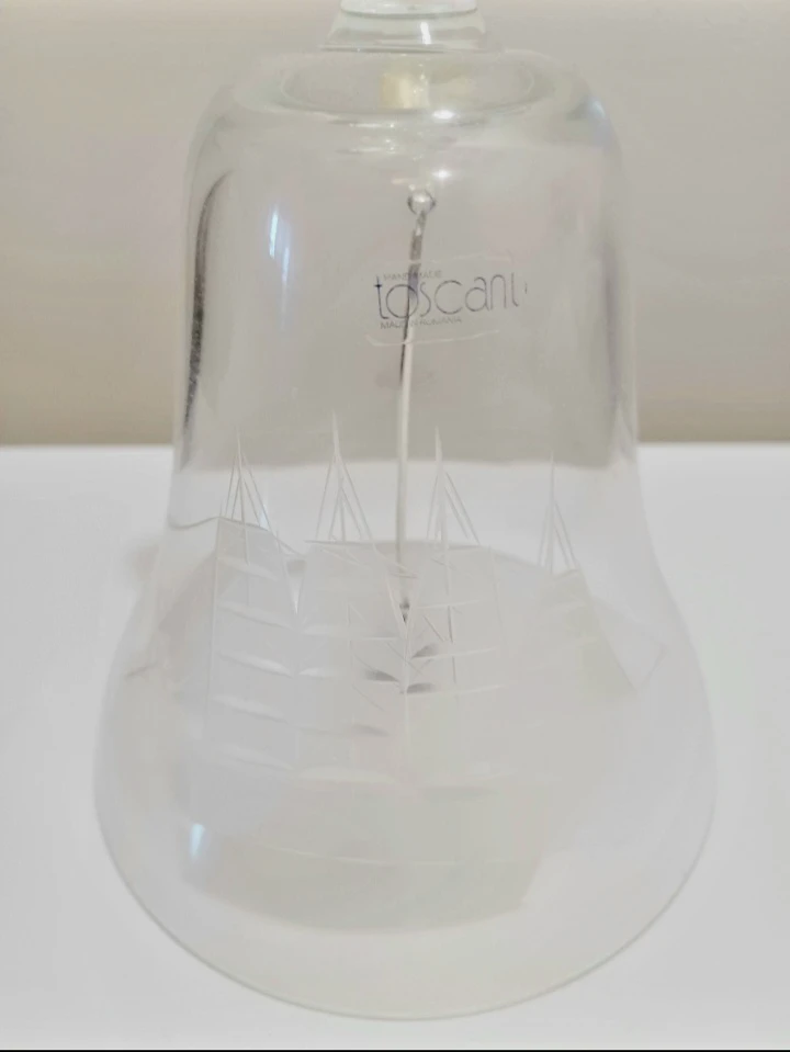 Huge Toscany Handmade Etched Crystal Bell - photo 4