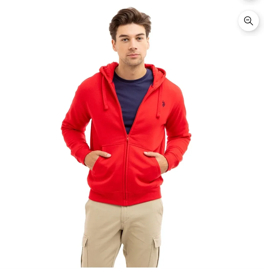 New U.S. Polo Assn. Red Full-Zip Hoodie - XL
