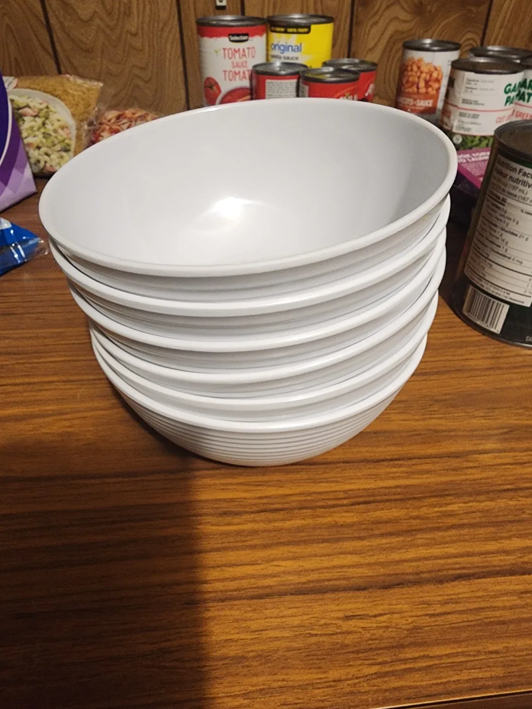 White Plastic Bowls - Set of 6