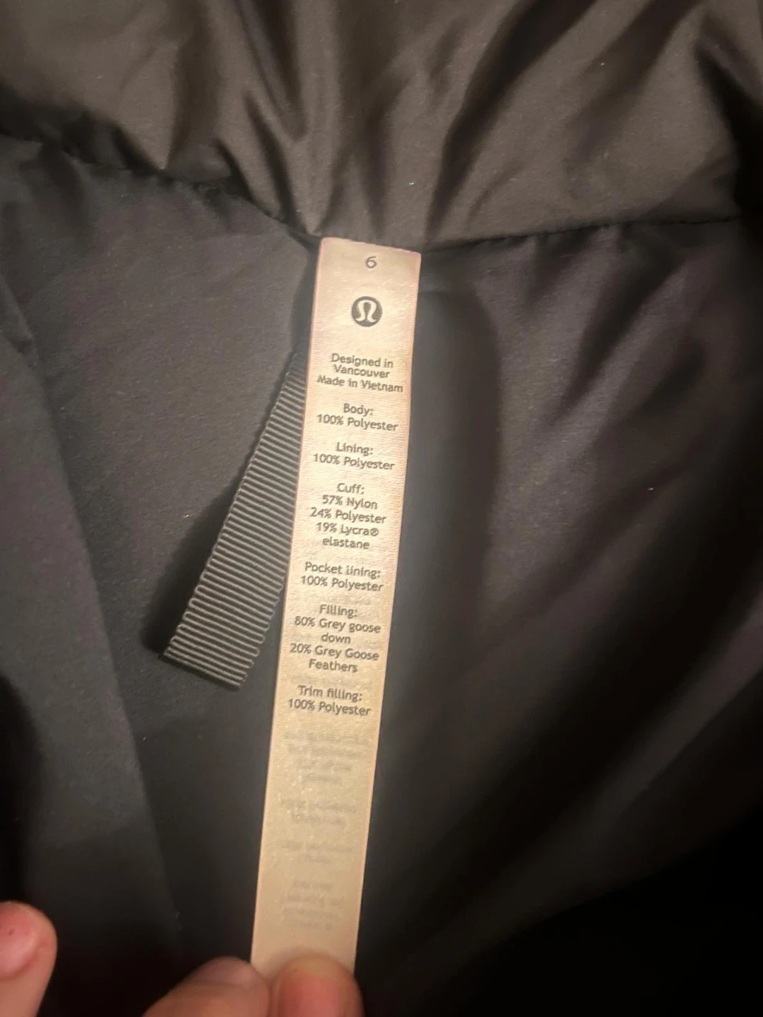 Lululemon Black Down Coat Size 6 - photo 3