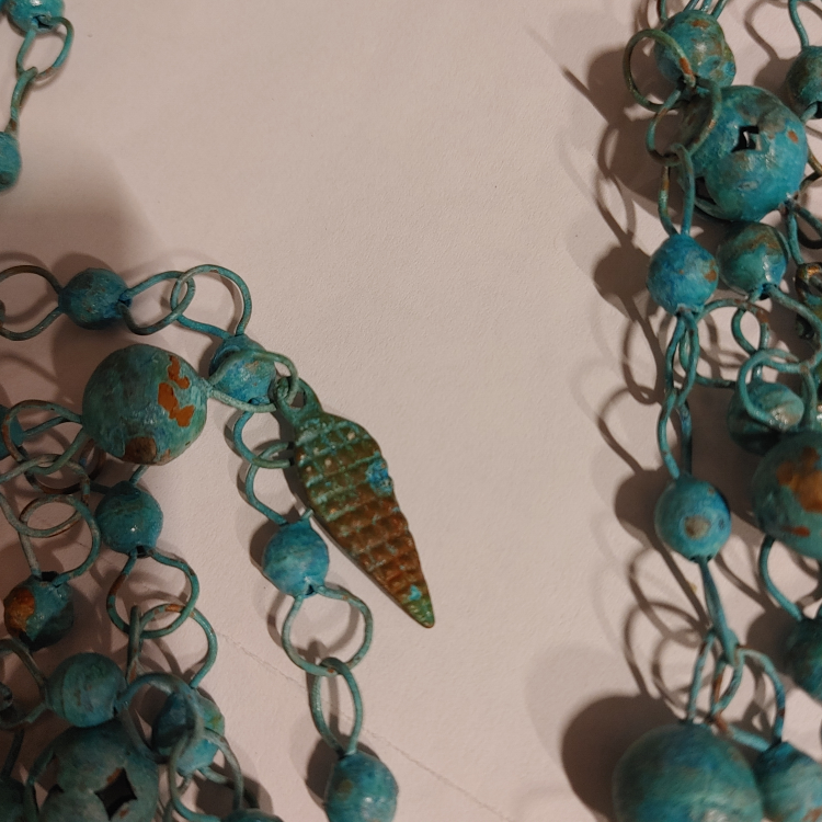Vintage Verdigris Statement Necklace - Boho-Chic Figural Charms - photo 5