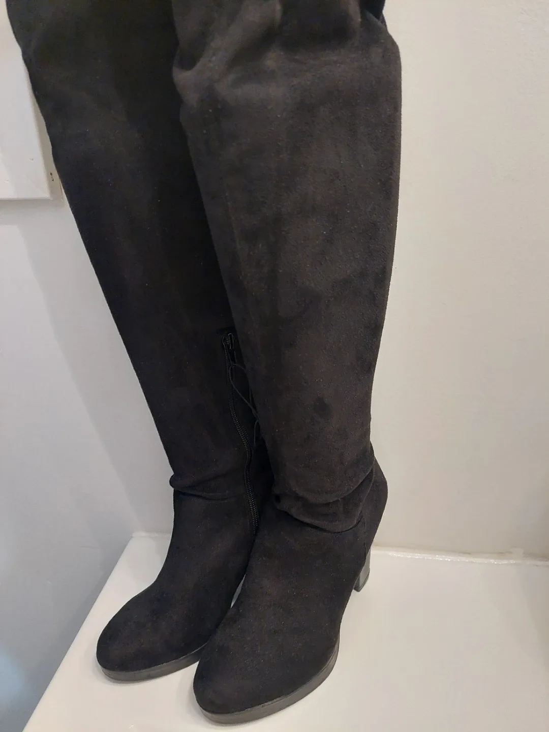 Refuge Black Thigh High Boots - Size 7 #Cleanout image indicator(7)