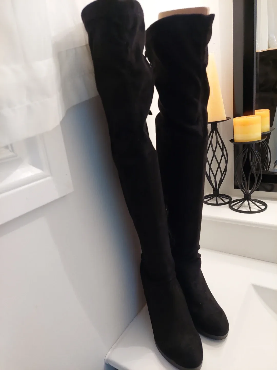 Refuge Black Thigh High Boots - Size 7 #Cleanout image indicator(8)