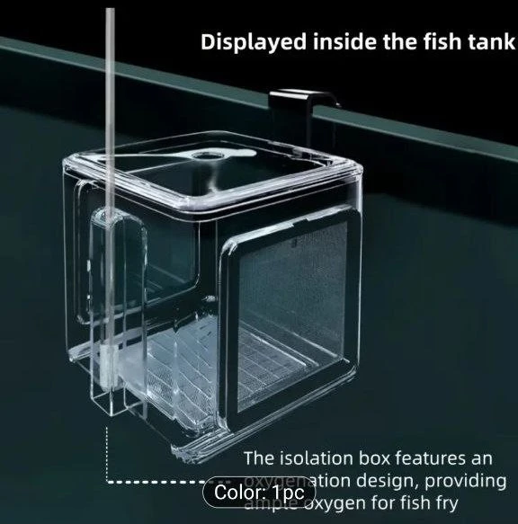 Square Acrylic Aquarium Isolation Box with Oxygen