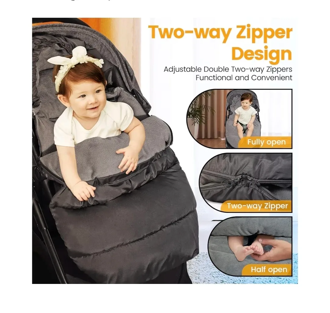 New Universal Stroller Footmuff, Bunting Bag, Warm Polar Fleece image indicator(3)