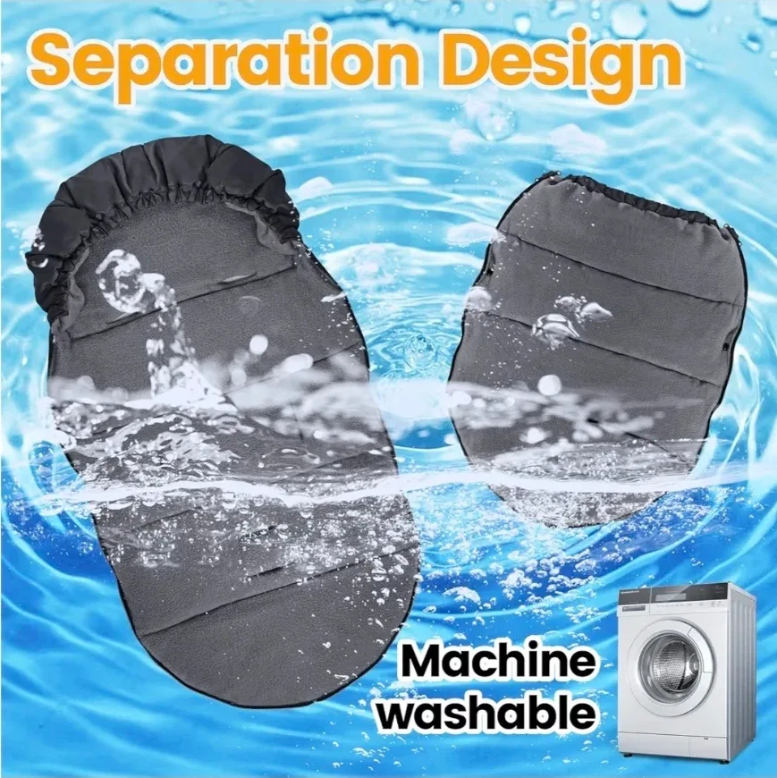 New Universal Stroller Footmuff, Bunting Bag, Warm Polar Fleece image indicator(6)