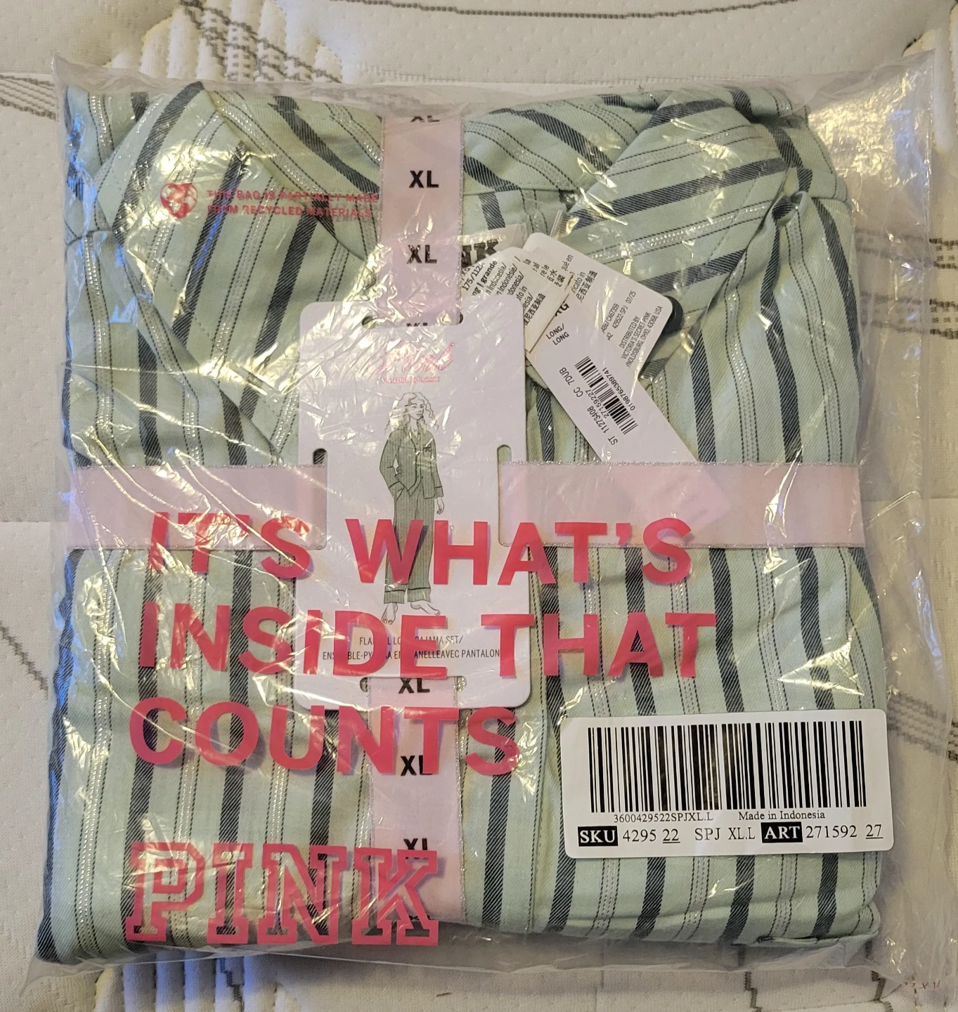 New PINK Flannel Pajama Set - XL