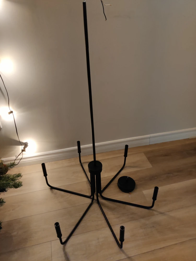 6-Light Black Candle Chandelier - photo 2