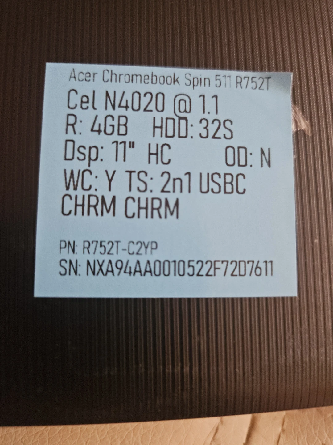 Acer Chromebook Spin 511 R752T - photo 3