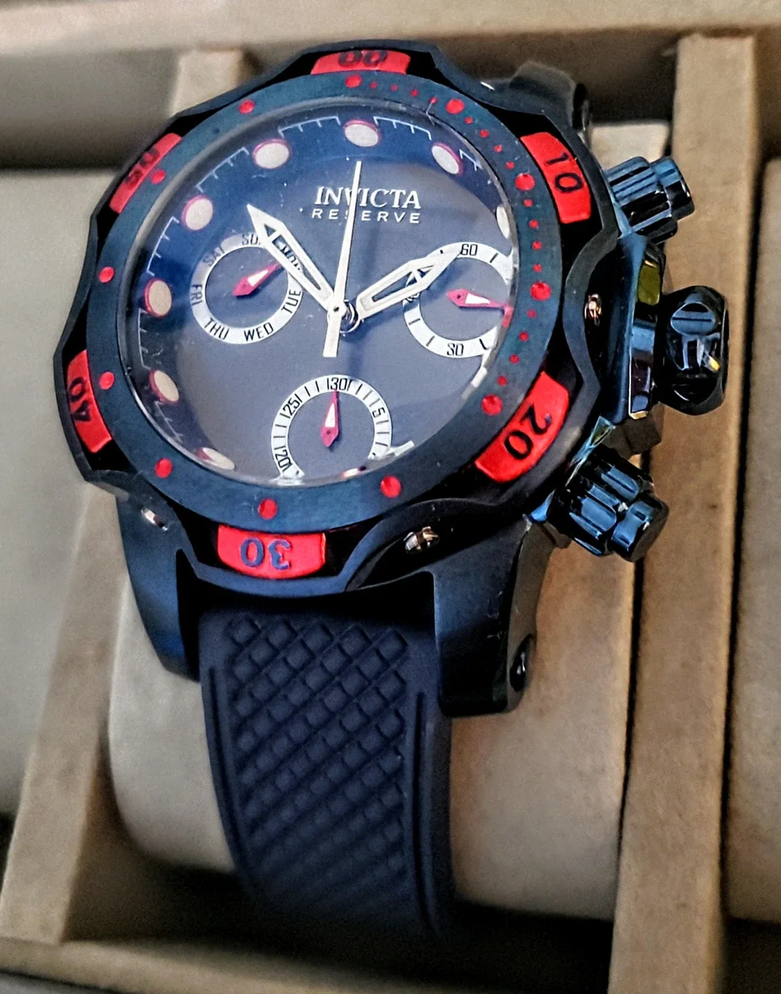 Invicta Reserve Venom Swiss Watch Blue Red Silver
