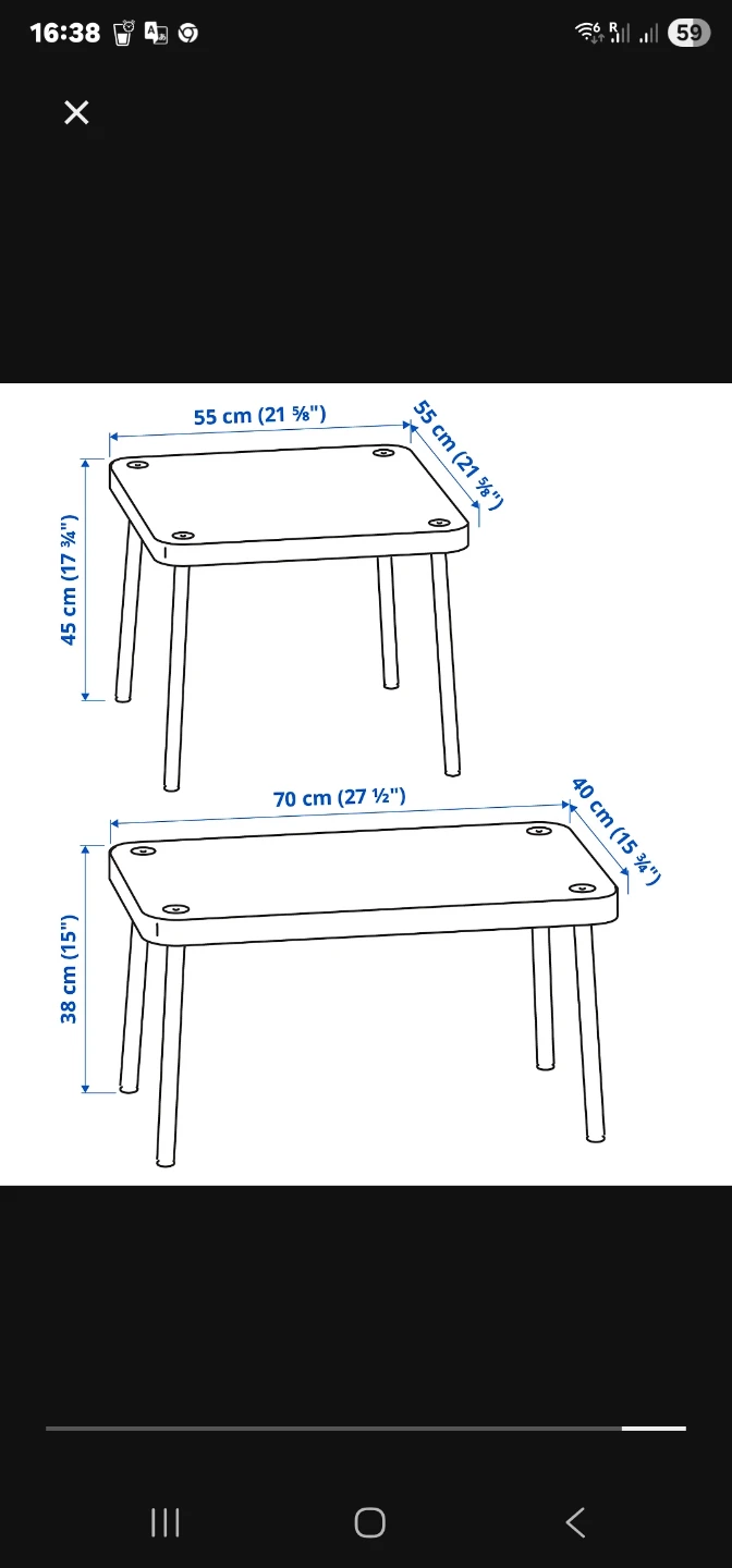 Ikea Nesting Table Set - Black & Wood - photo 2