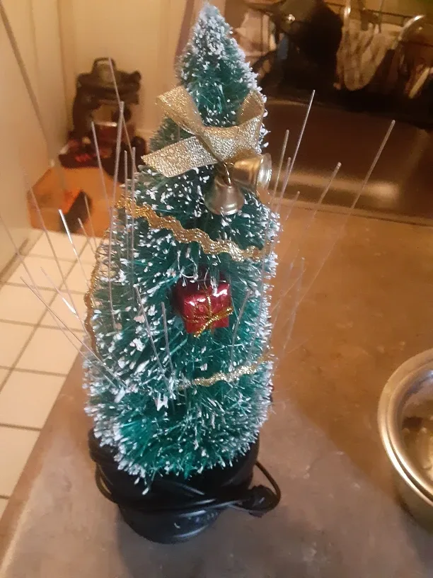 Miniature lighted Christmas Tree Decoration #cleanout