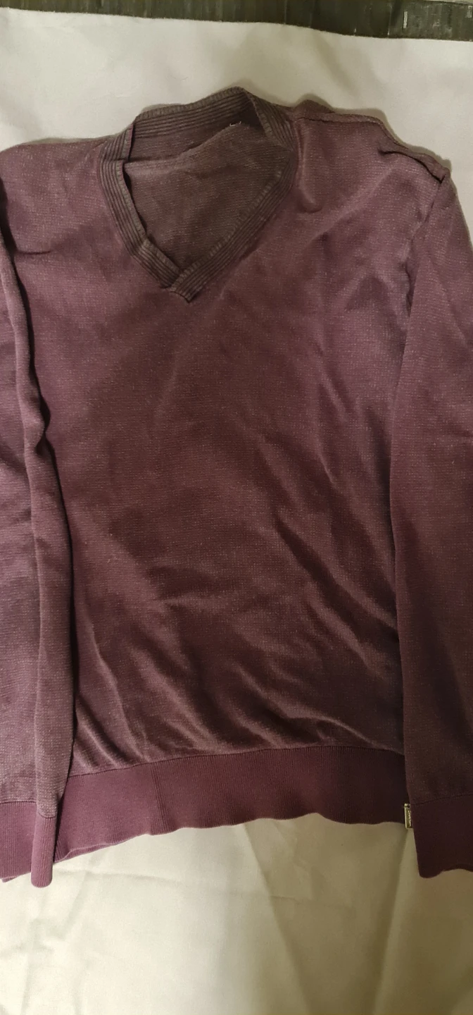 Men's V-Neck Sweater - Burgundy - photo 2