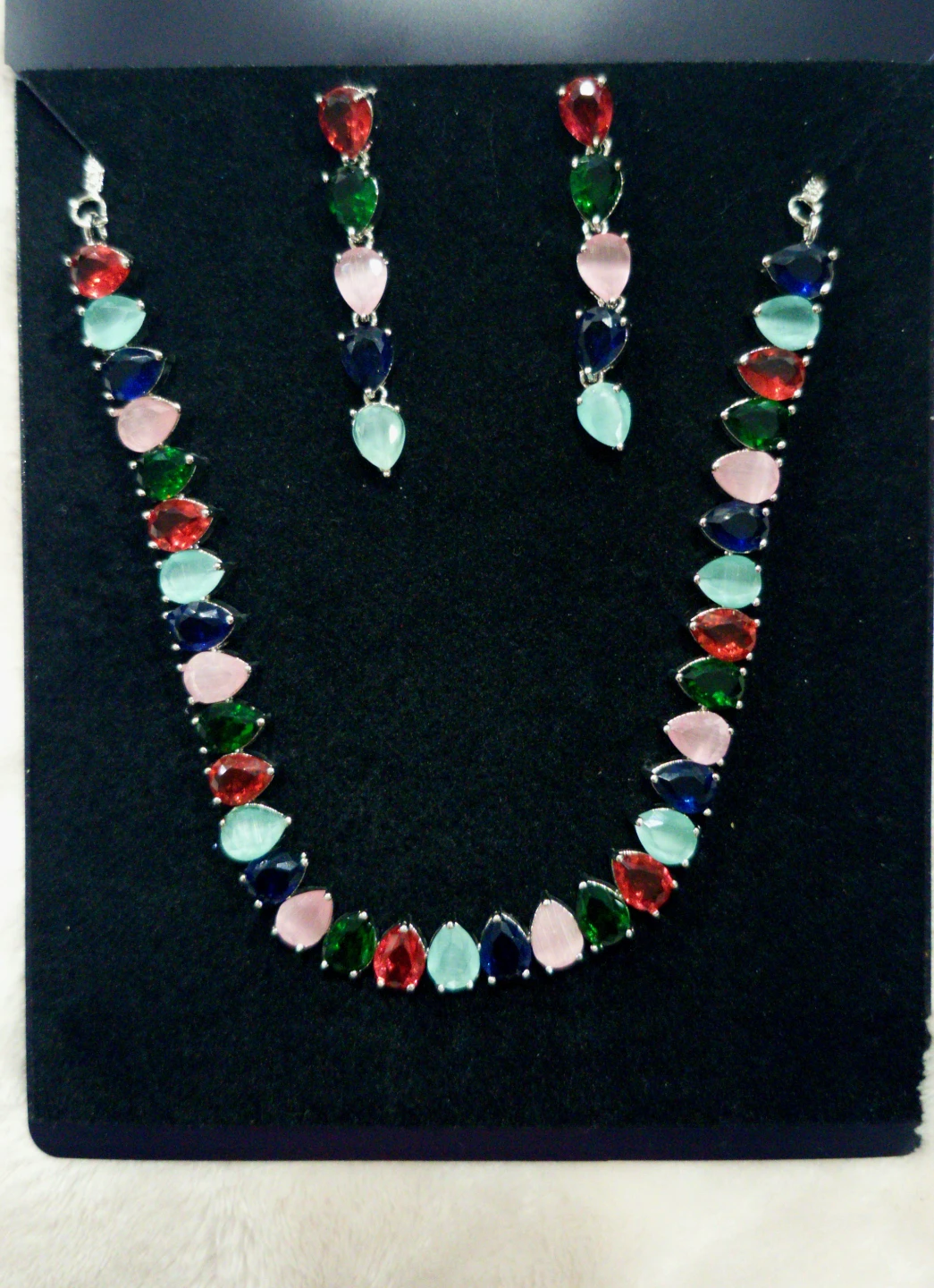 “Rainbow Luxe Pear-Cut Jewelry Set”
