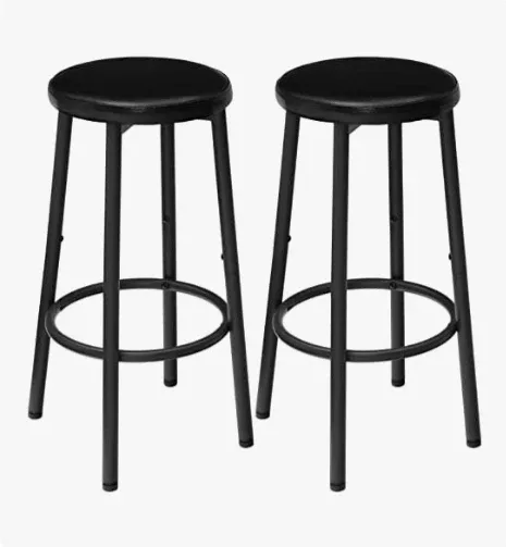 A SET OF 2 HOOBRO Black Bar Stool New