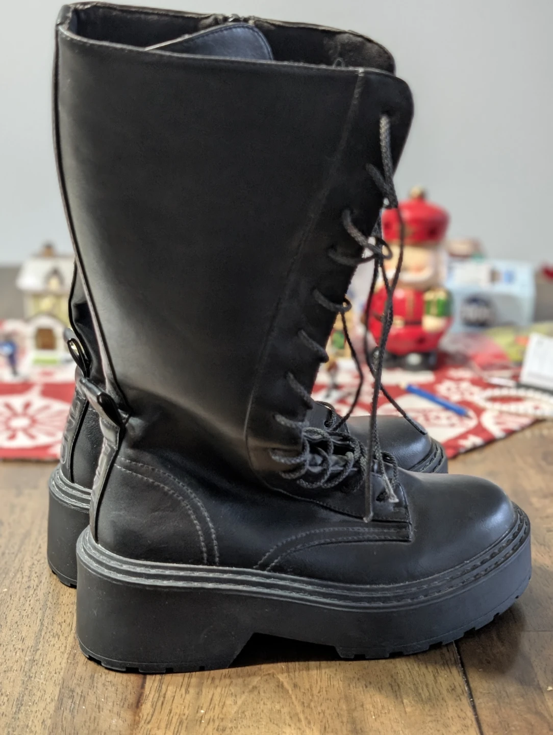 ONLY Bossi Chunky Tall Combat Boots Eur 39/us 9 Black- NEW