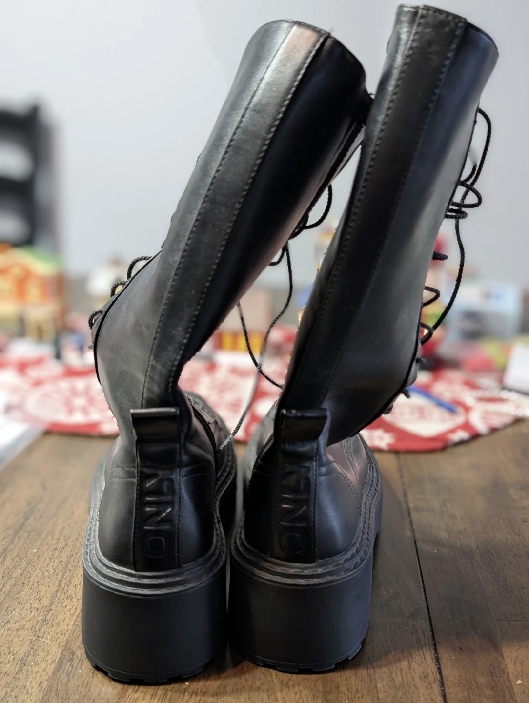 ONLY Bossi Chunky Tall Combat Boots Eur 39/us 9 Black- NEW - photo 3