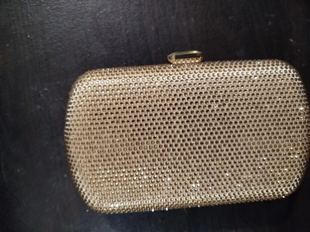 Gold Rhinestone Clutch Purse