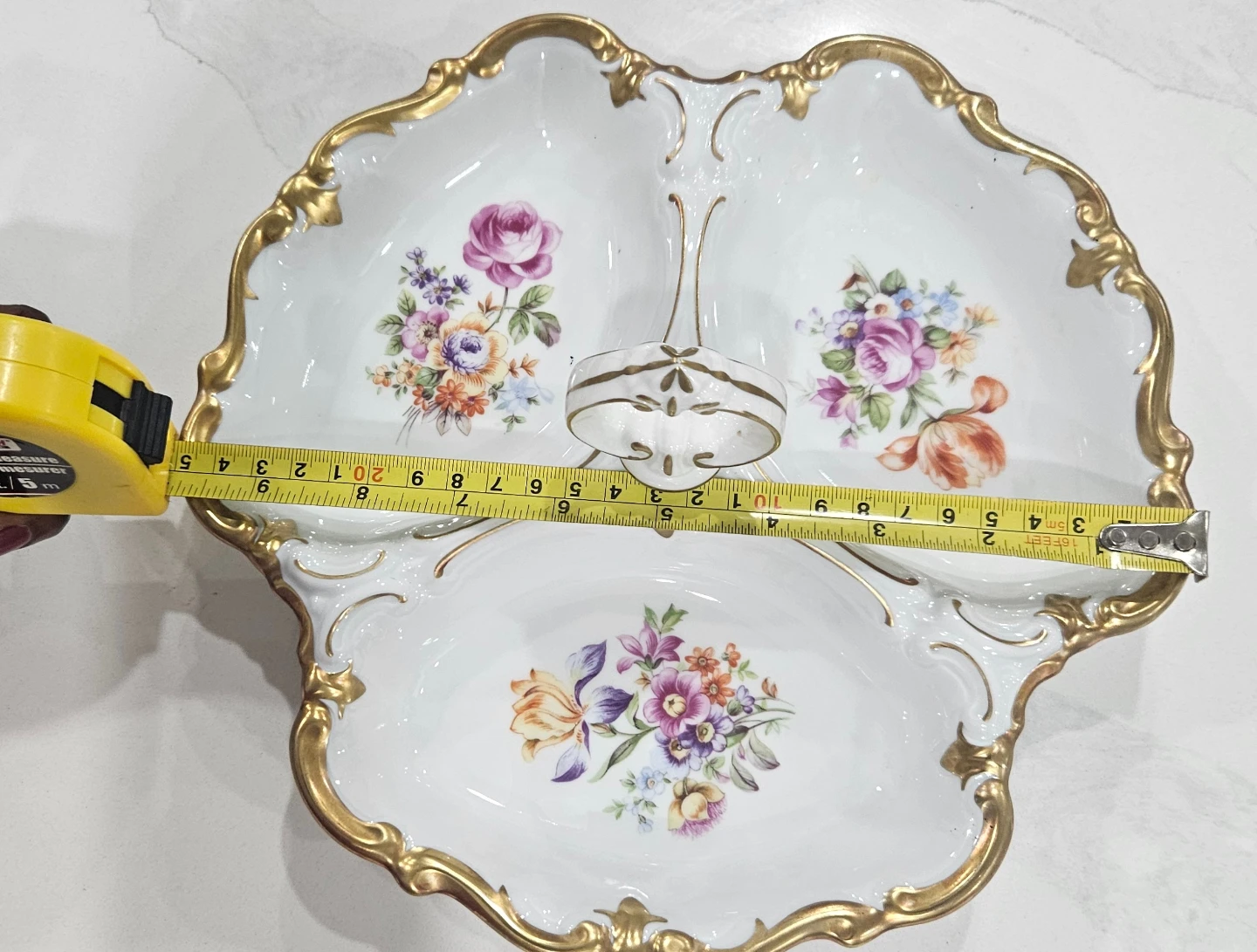 Reichenbach Fine China 3 section Floral serving dish - photo 3