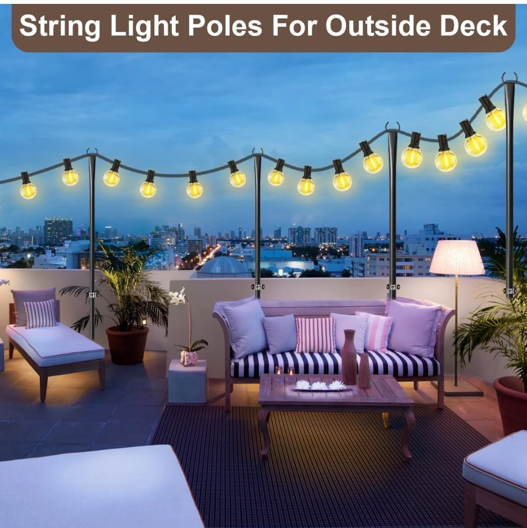 String Light Poles for Outdoor Deck - photo 4