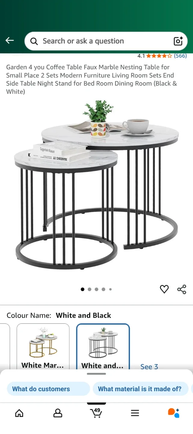 Garden 4 You Coffee Table - White & Black