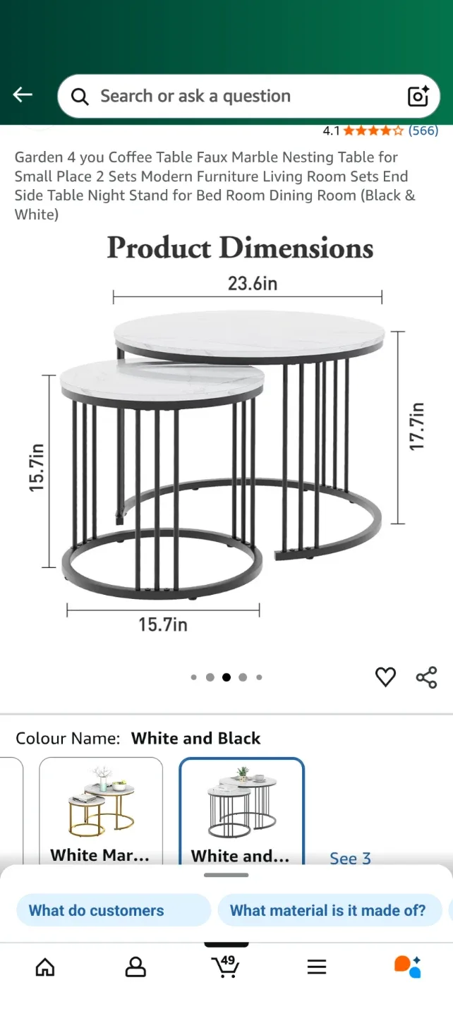 Garden 4 You Coffee Table - White & Black image indicator(3)