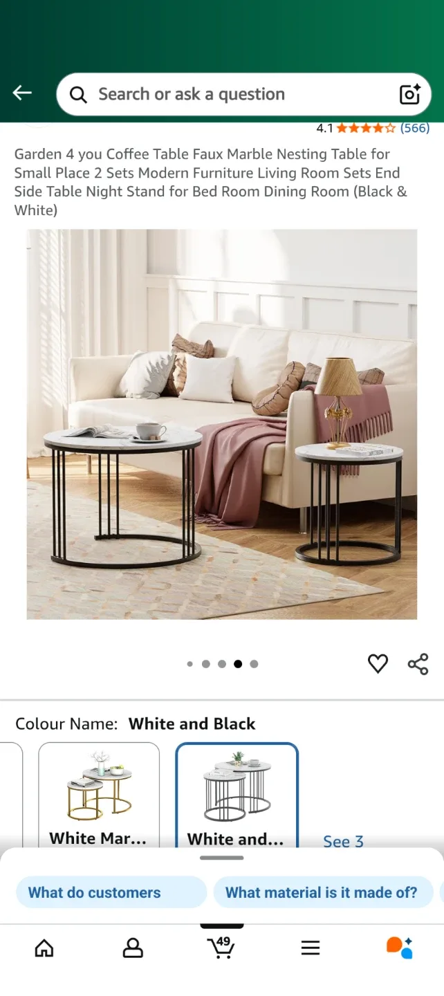 Garden 4 You Coffee Table - White & Black image indicator(5)