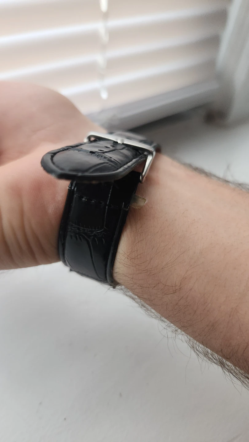 Automatic Skeleton Watch with Black Leather Band - photo 4