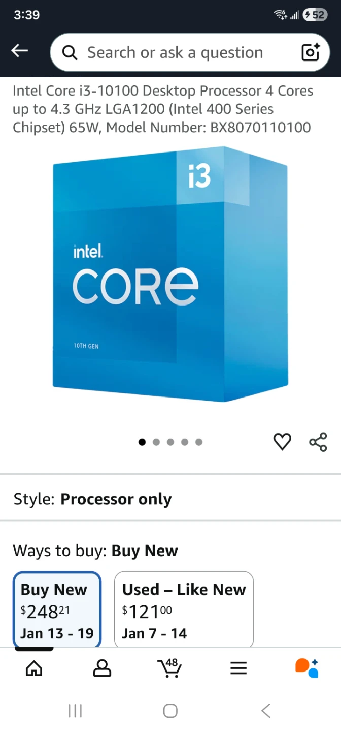 Intel Core i3-10100 CPU - Like New! - photo 3