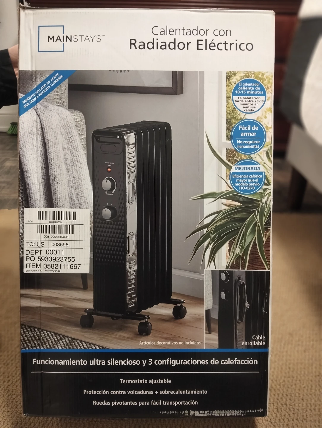 Mainstays Electric Radiator Heater