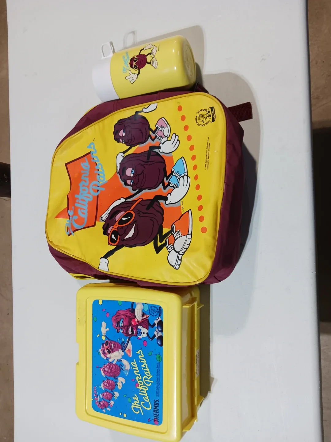 Vintage California Raisins Lunchbox, Backpack & Thermos