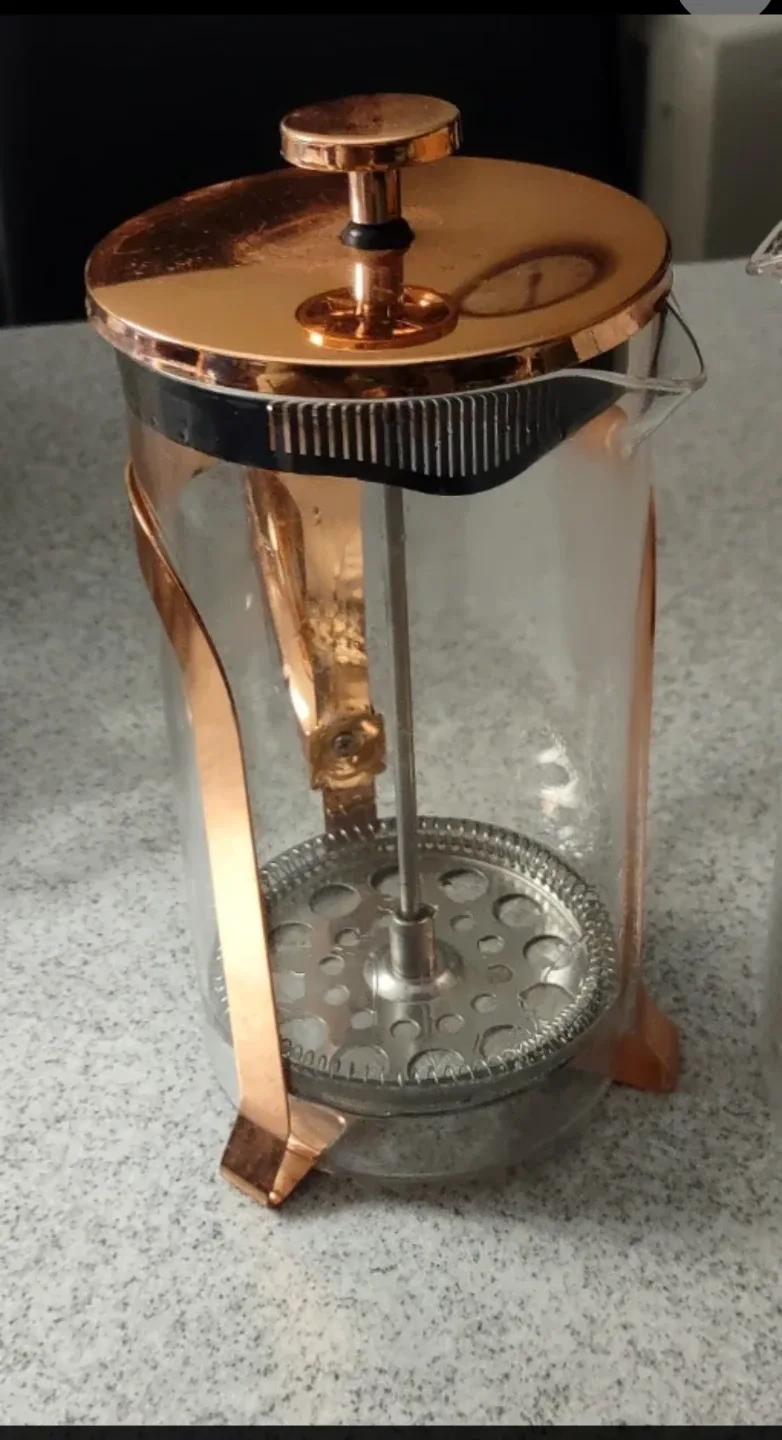 (NEW) French Press Coffee Maker - Copper Accentsv#Clean out
