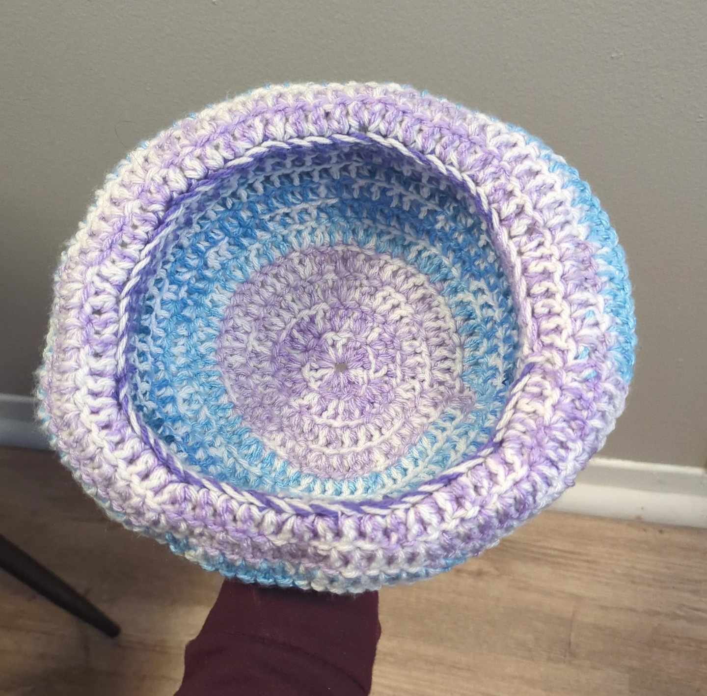 Handmade Crochet Bucket Hat - Blue & Purple - photo 2