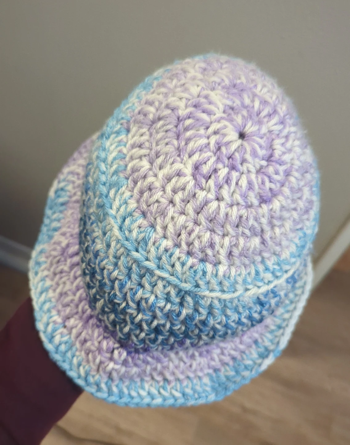 Handmade Crochet Bucket Hat - Blue & Purple - photo 3