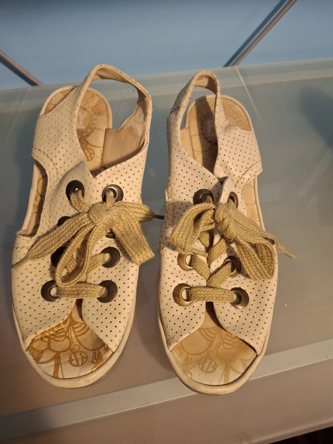 Fly London Lace-Up Wedge Sandals