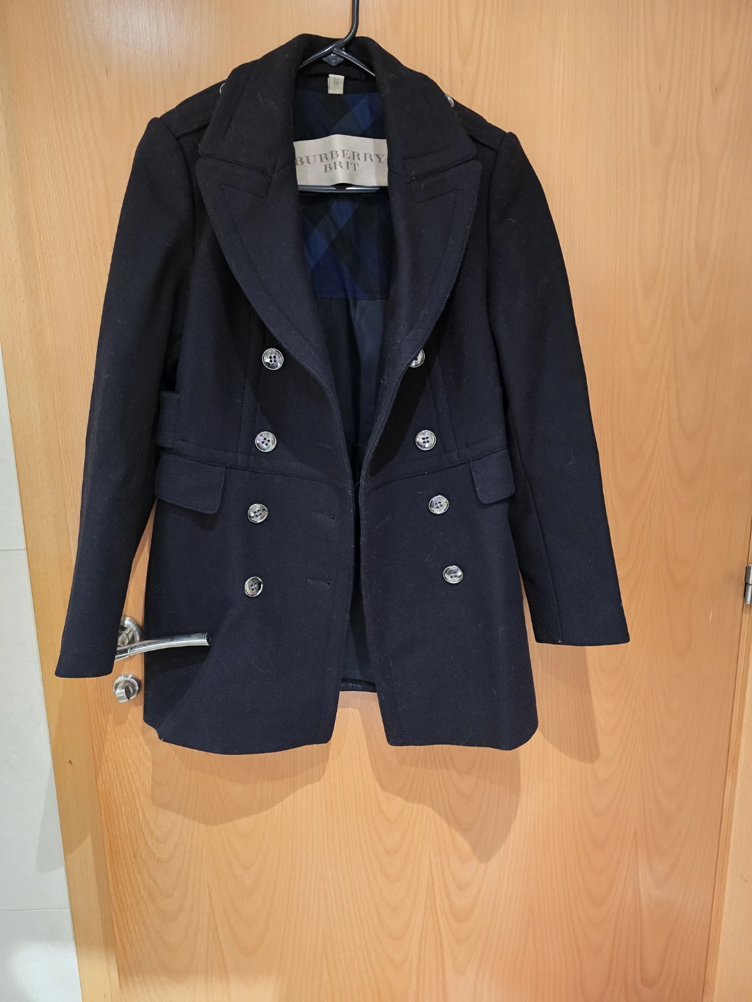 Burberry Brit Black Wool Blend Pea Coat - photo 2