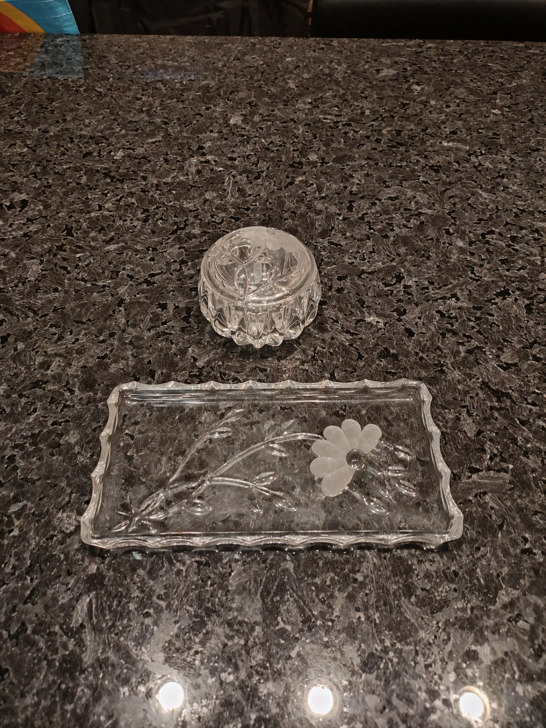 Princess House Vanity Tray & Lidded Trinket Box