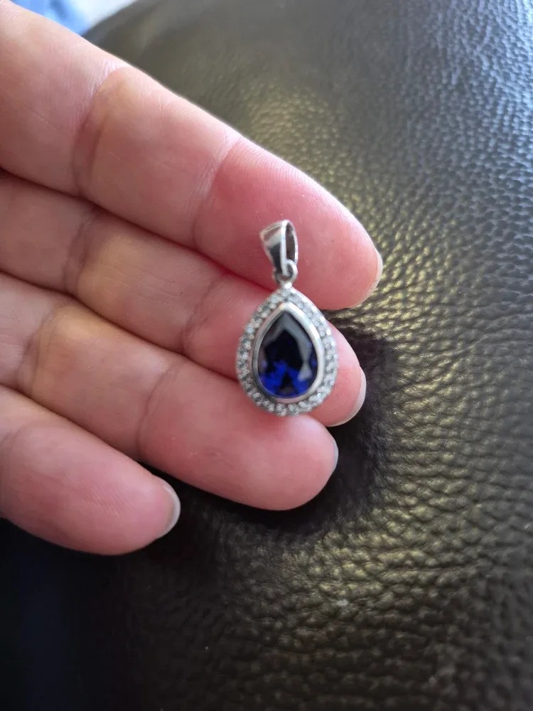 Blue sapphire Sterling Silver pendant image indicator(2)