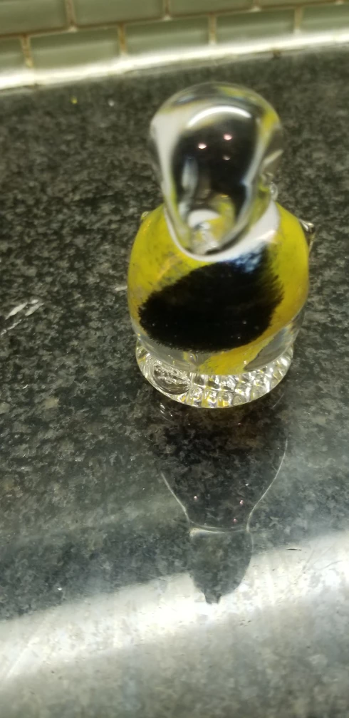 Glass Bird Figurine - Yellow and Black - photo 3